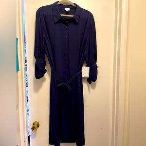 Lularoe NWT Ellie Dress size XL Dark blue button up
